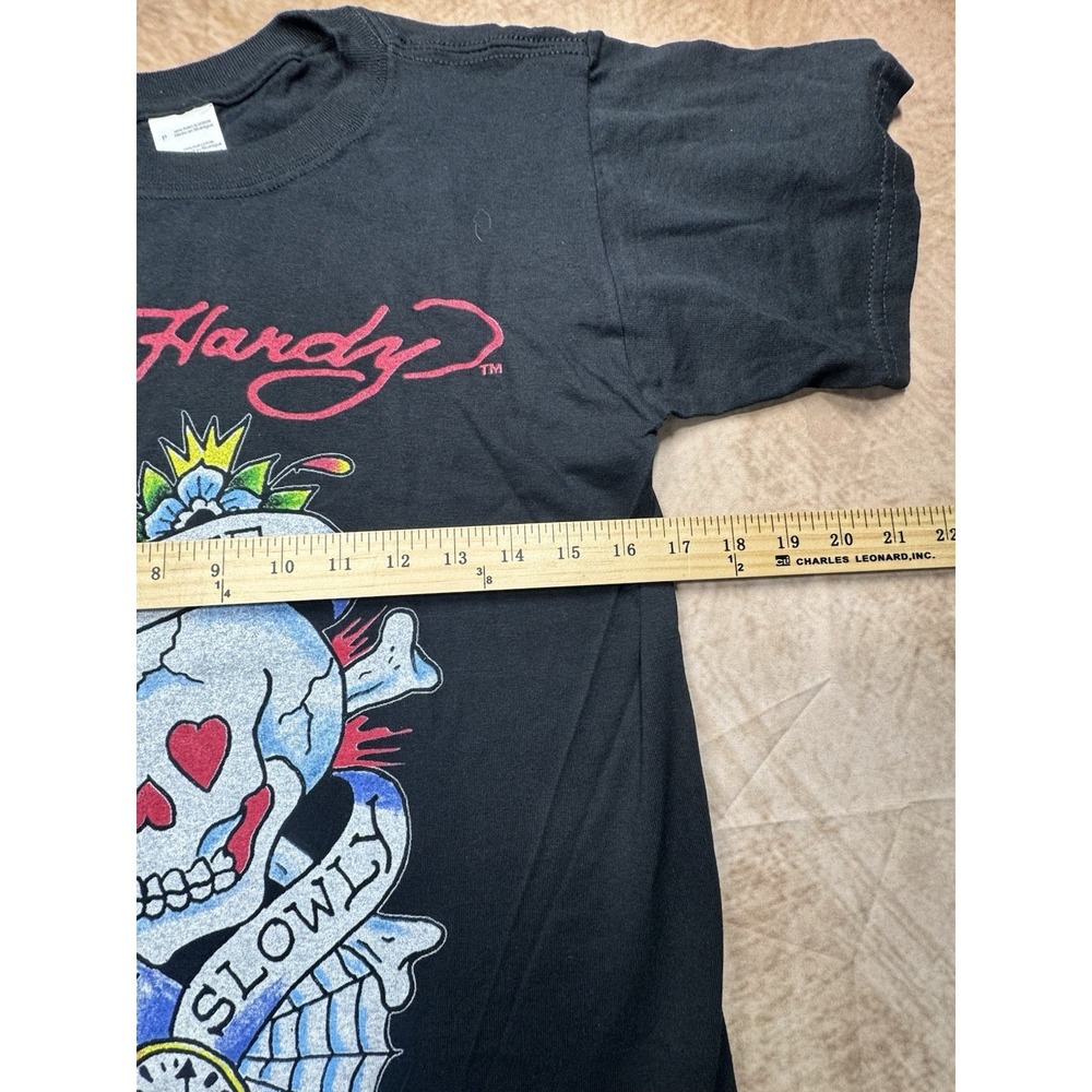 Ed Hardy T-Shirt Size Love Kills Slowly Skull Soft Black Cotton Unisex Small - Picture 4 of 8